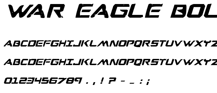 War Eagle Bold Italic font